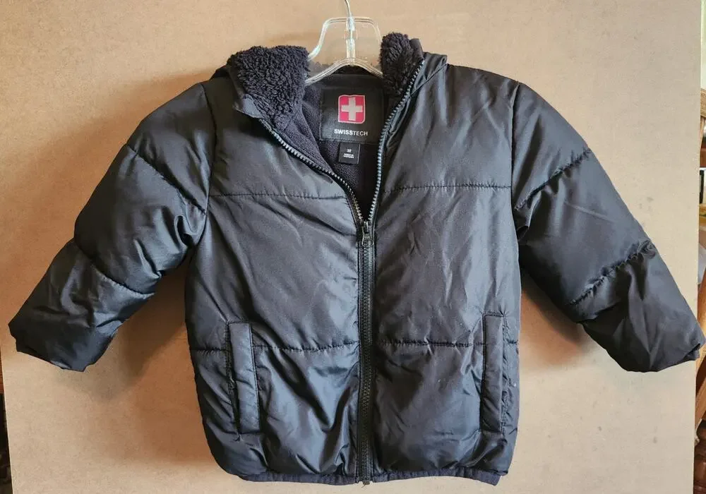 Swiss Tech Puffer Coat Black Size 3T K85